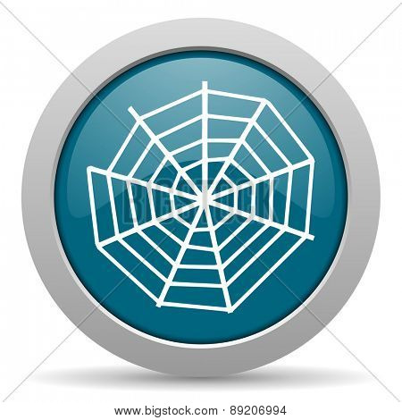 spider web blue glossy web icon 