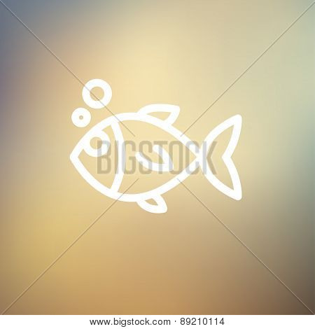 Little fish thin line icon