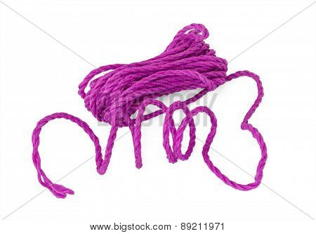 The purple violet violaceous rope in the coil