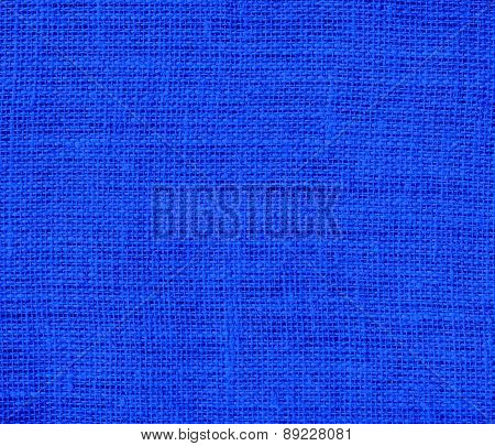 Blue (RYB) color burlap texture background