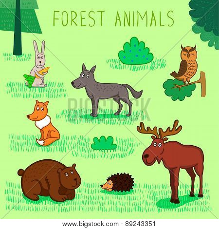 Vector Collection Of Forest Animals