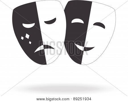 Theater Icon With Happy And Sad Masks