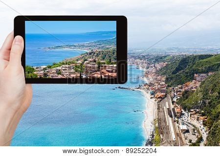 Photo Of Giardini Naxos Town From Taormina, Sicily