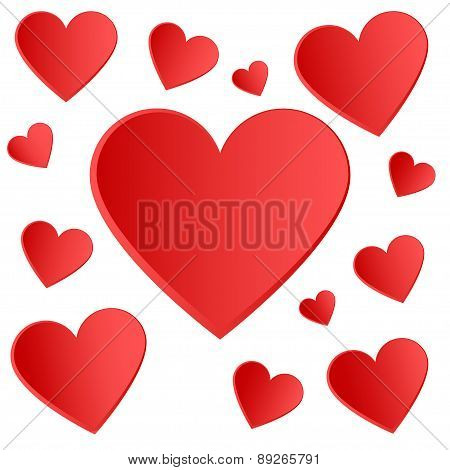 red hearts love pattern