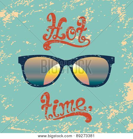 Hot summer time. Handwritten background.