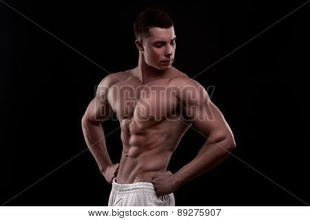 young athlete bodybuilder man