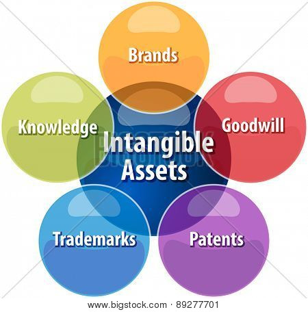 business strategy concept infographic diagram illustration of intangible assets types vector