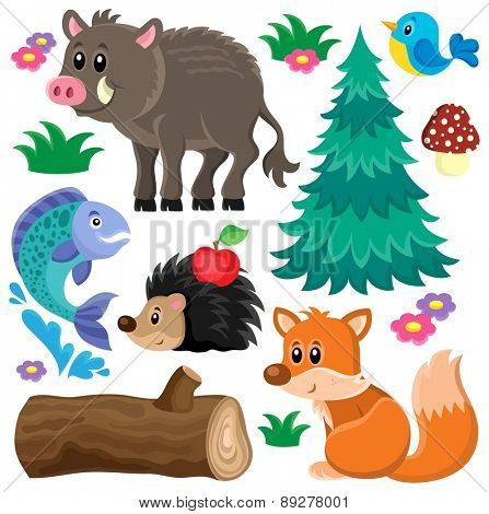 Forest animals theme set 2 - eps10 vector illustration.