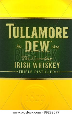 Tullamore Dew whiskey isolated on white background