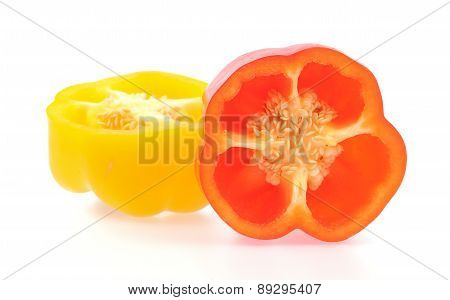 Slice Bell Pepper Isolated On White Background