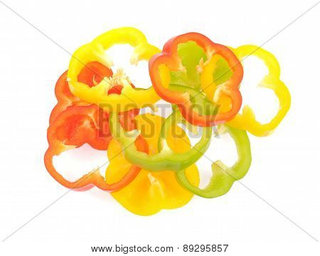 Slice Bell Pepper Isolated On White Background