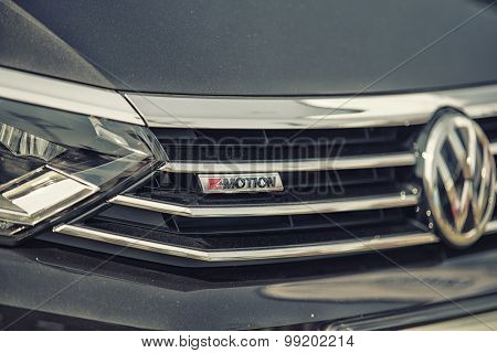 Sleza, Poland, August 15, 2015: Close Up On 4Motion Sing On Vw Passat.   Motorclassic Show On August