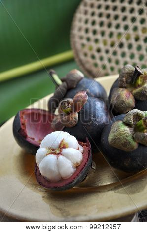 Cut Half Of Mangosteen