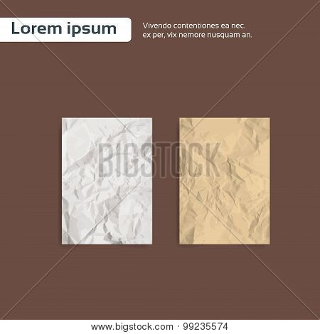 Blank Crumpled Paper Sheet, Empty Page Texture Brown