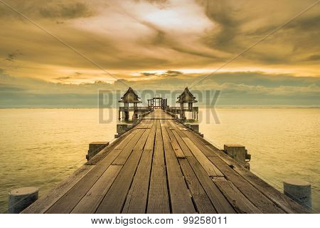 Remains Of Old Temple Jutting Into The Sea