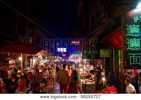 food stall at xian china muslim quarter