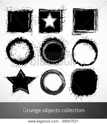 Set of grunge elements. Vector illustration.