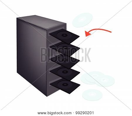Cd Or Dvd Duplicator On Isolated White