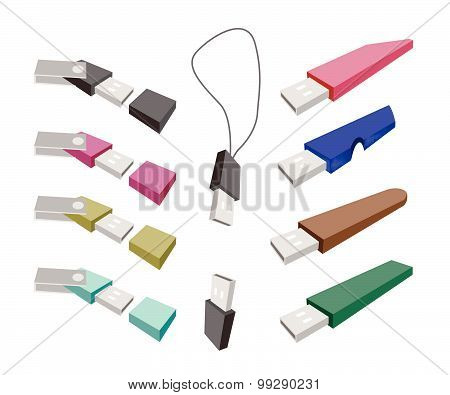 Usb Flash Memory On A White Background