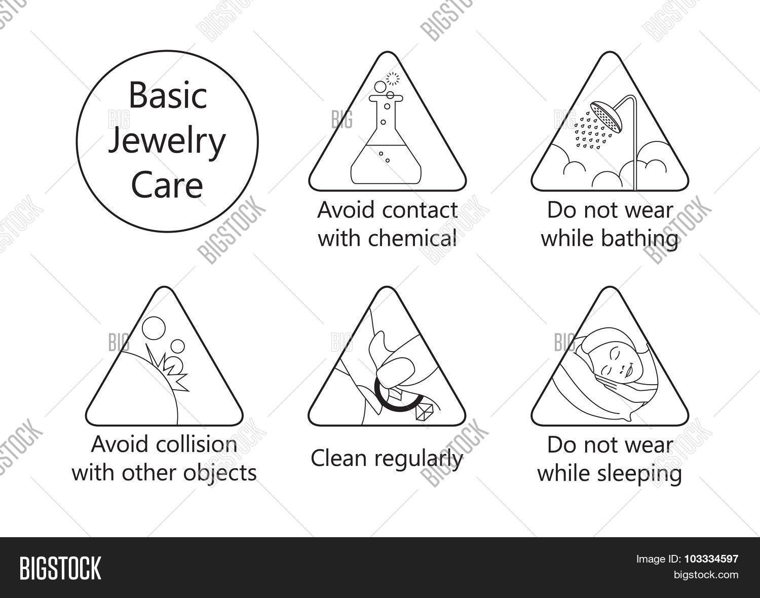 Jewelry Care Icons Vector & Photo (Free Trial) Bigstock