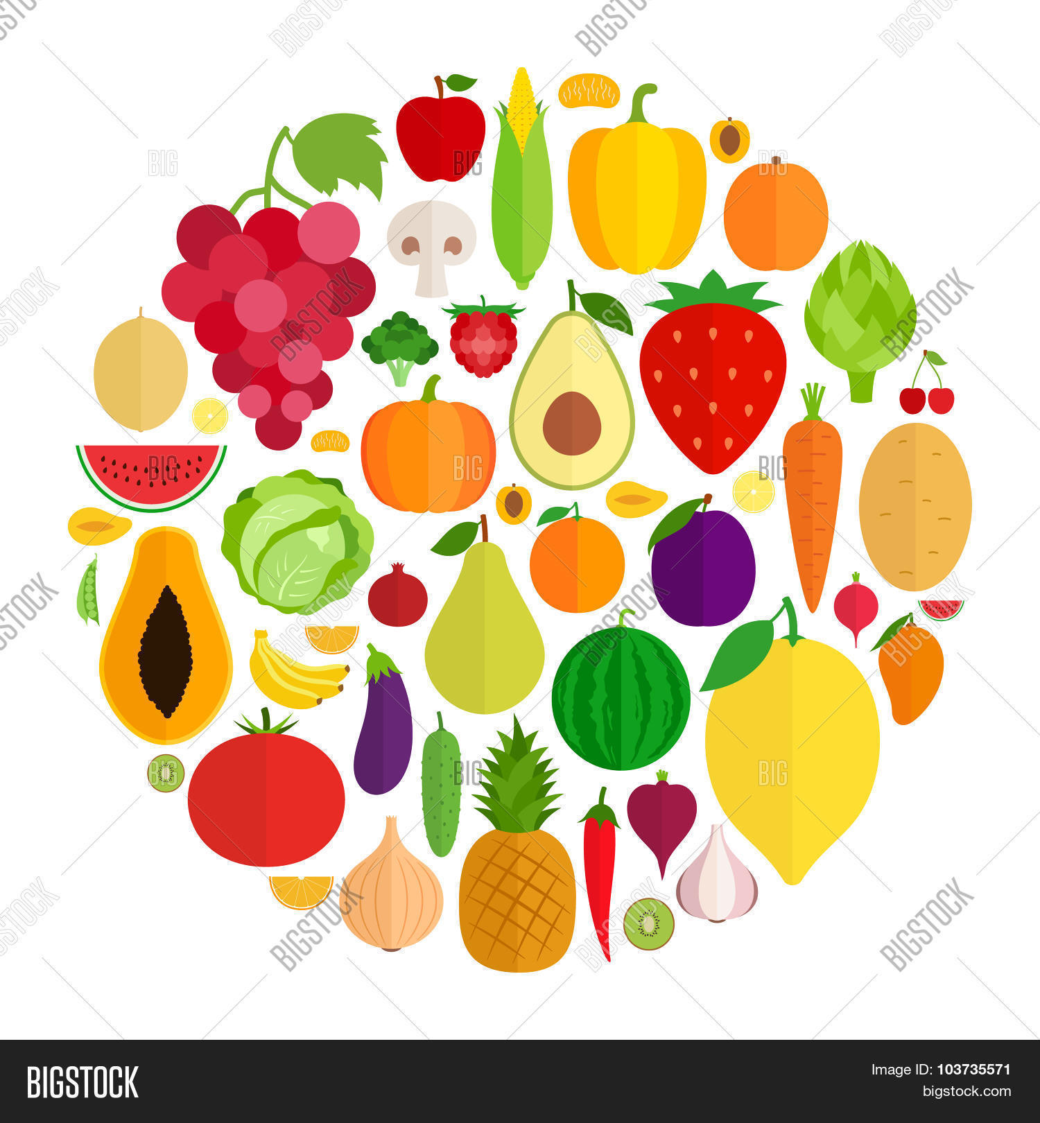 Vector Fruits Vector & Photo (Free Trial) | Bigstock