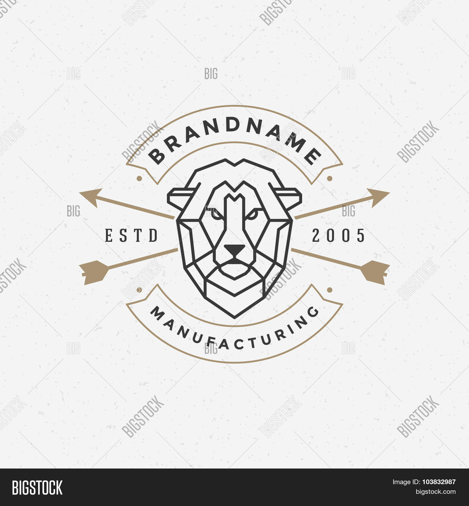Vintage Lion Face Line Art Logotype Emblem Symbol Can Be Used For Labels Badges Vintage Lion Face Line Art Logotype Emblem Symbol Can Be Used For Labels Badges