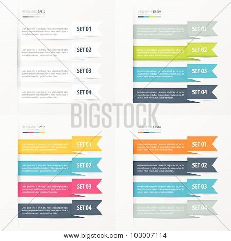 Ribbon Modern Infographics Banner Set