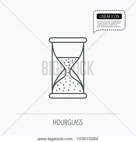 Hourglass icon. Sand time sign.
