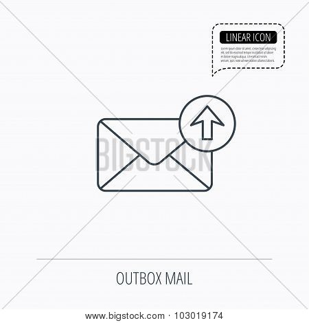 Mail outbox icon. Email message sign.