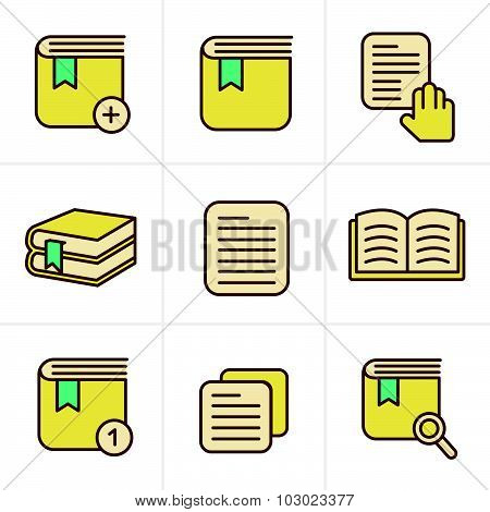 Icons Style  Book Icons Set, Vector Design