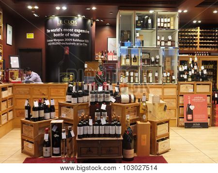 Wine store at Dubai Duty Free at the International Airport