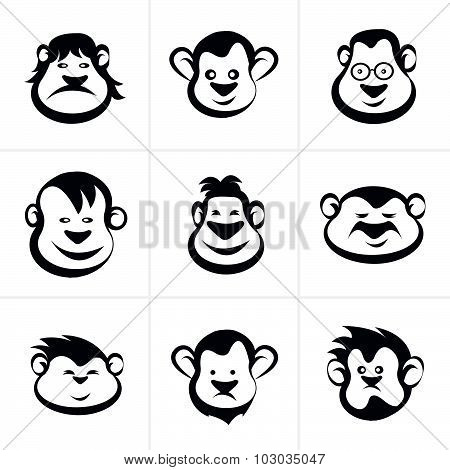 Monkey Head Icon Vector