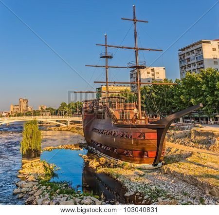 Skopje wooden sailboat