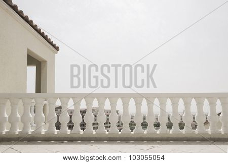 Classic railing design on the roof. 