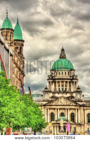 View Of Belfast City Hall From Donegall Place - Northern Ireland
