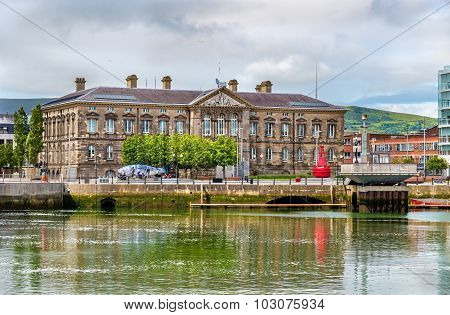 View Of Custom House Over The River Lagan In Belfast