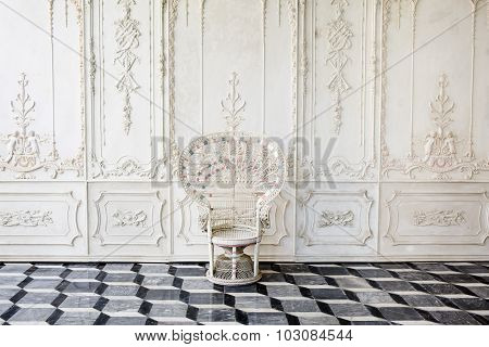 Ancient Chair With Beautiful Wall