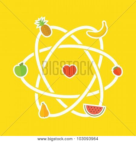 Fruit detox scheme vector illustration