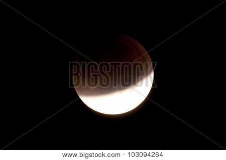 Total Lunar Eclipse On Sept. 28, 2015, Observed In Kiel, Germany, Through A Telescope