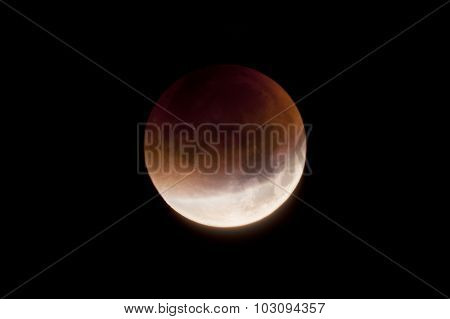 Total Lunar Eclipse On Sept. 28, 2015, Observed In Kiel, Germany, Through A Telescope