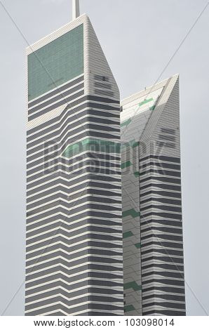 Acico Twin Towers along Sheikh Zayed Road in Dubai, UAE