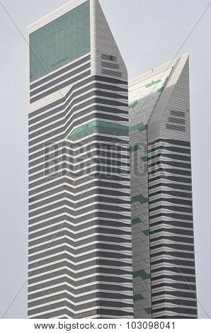 Acico Twin Towers along Sheikh Zayed Road in Dubai, UAE