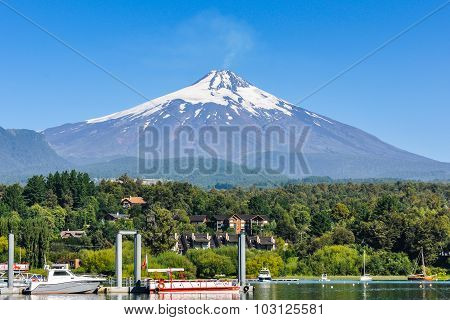 View Of Villarrica Volcano, Pucon, Chile