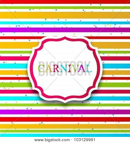 Colorful card with advertising header for carnival