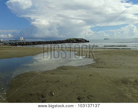 Puddle in the beach