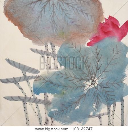 Chinese painting of a Lotus