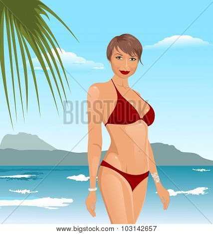 Pretty girl on the beach