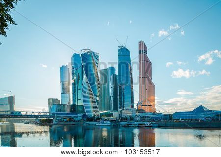 Moscow, Russia - August 31, 2015: The Moscow International Business Center in Moscow. MIBC is one of the largest construction projects in Europe