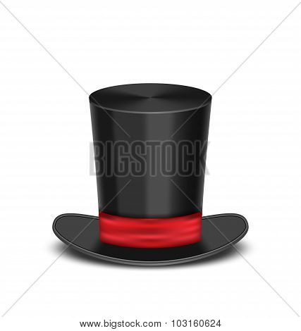 Magic cylinder hat with shadow, isolated on white background