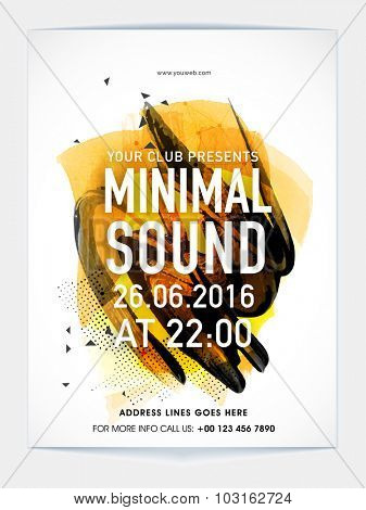 Creative abstract Template, Banner or Flyer design with date and time details for Party celebration.